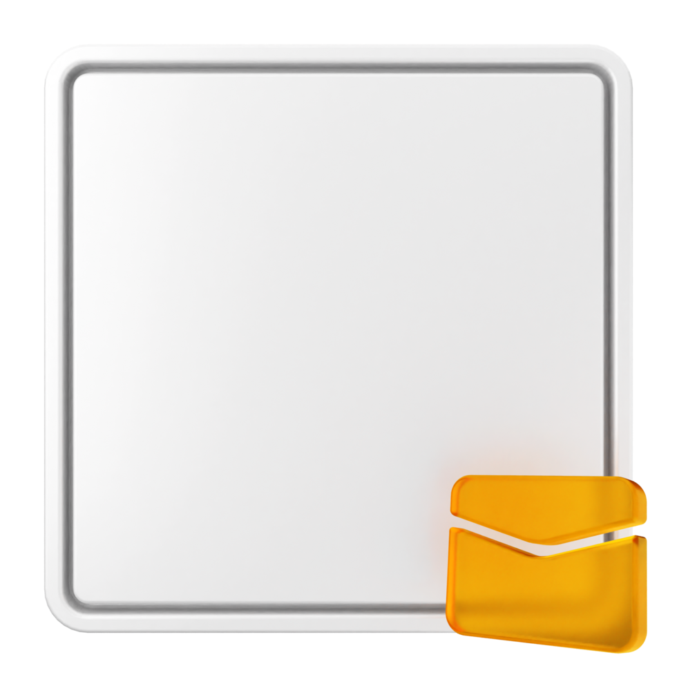 A white square with an orange envelope png