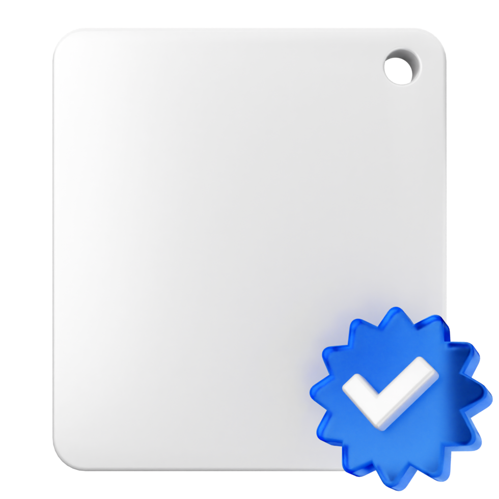 A white square with a blue tick mark png