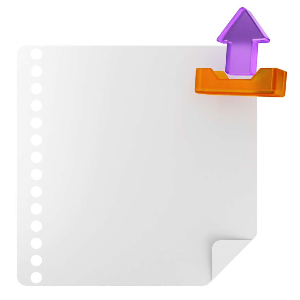 A white paper with an arrow pointing to it png