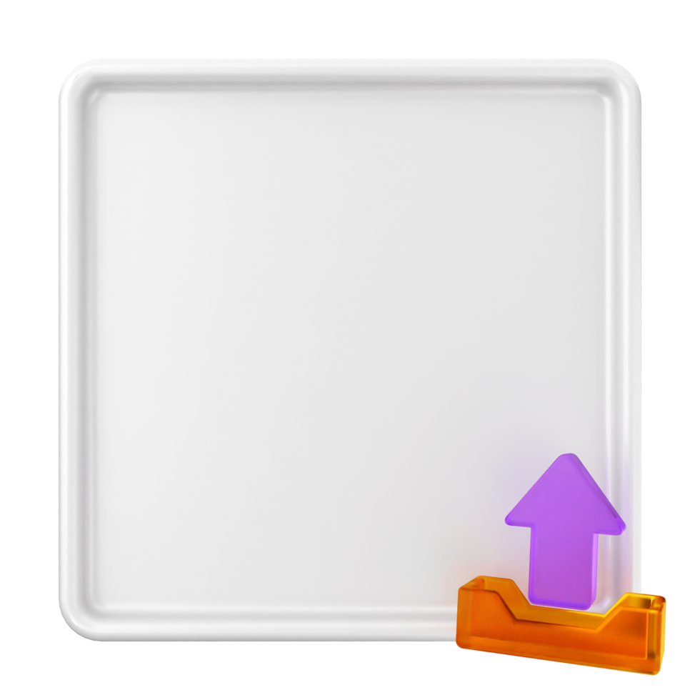 A white square with an arrow pointing up png