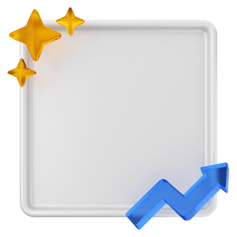 A white square with a blue arrow and a star png
