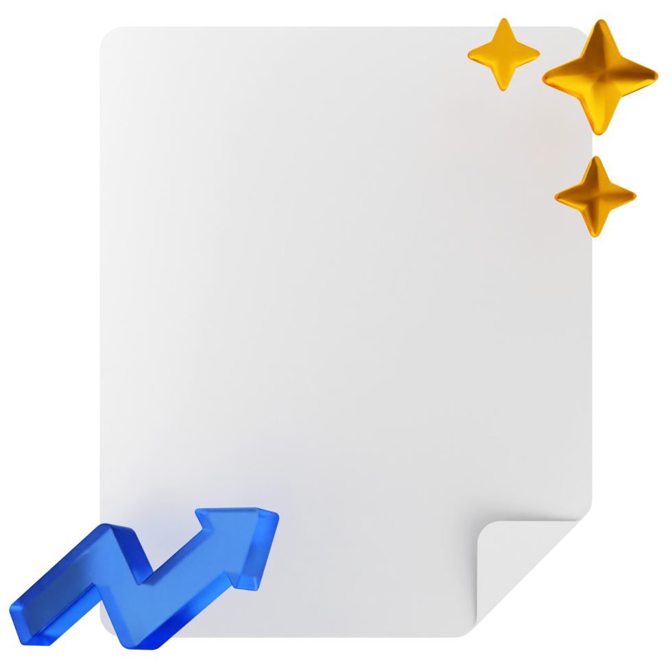A white sheet with gold stars and an arrow png