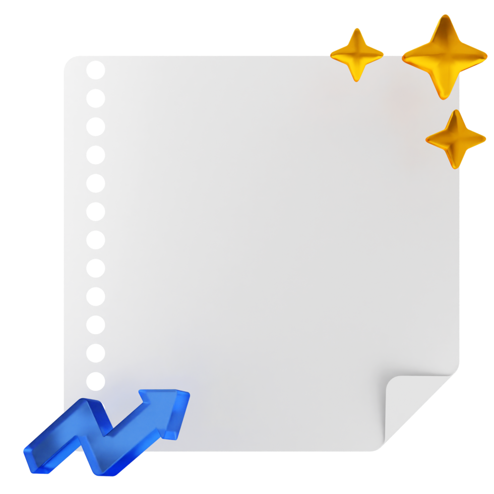 A blank sheet of paper with a star and arrow png