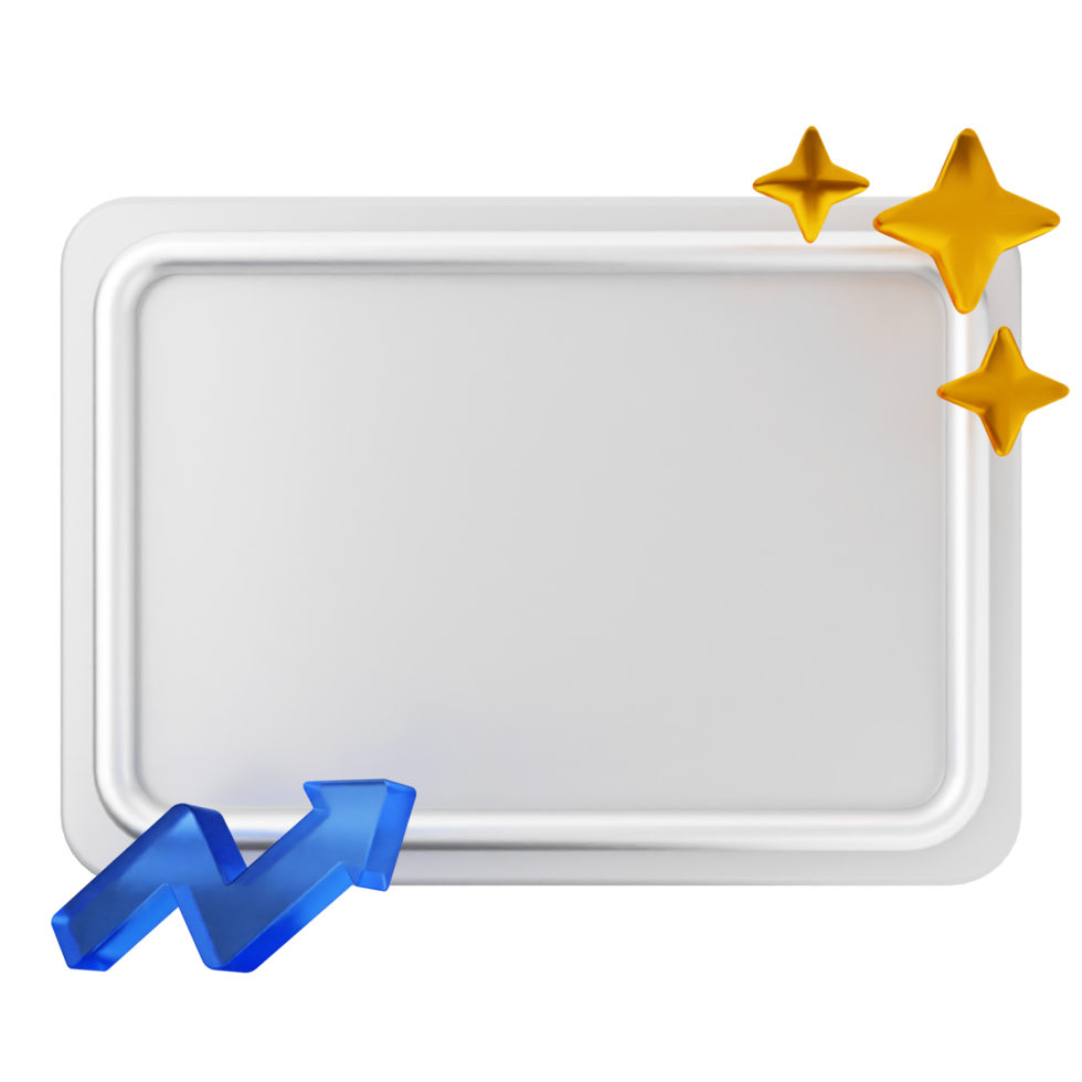 A white board with blue stars and an arrow png