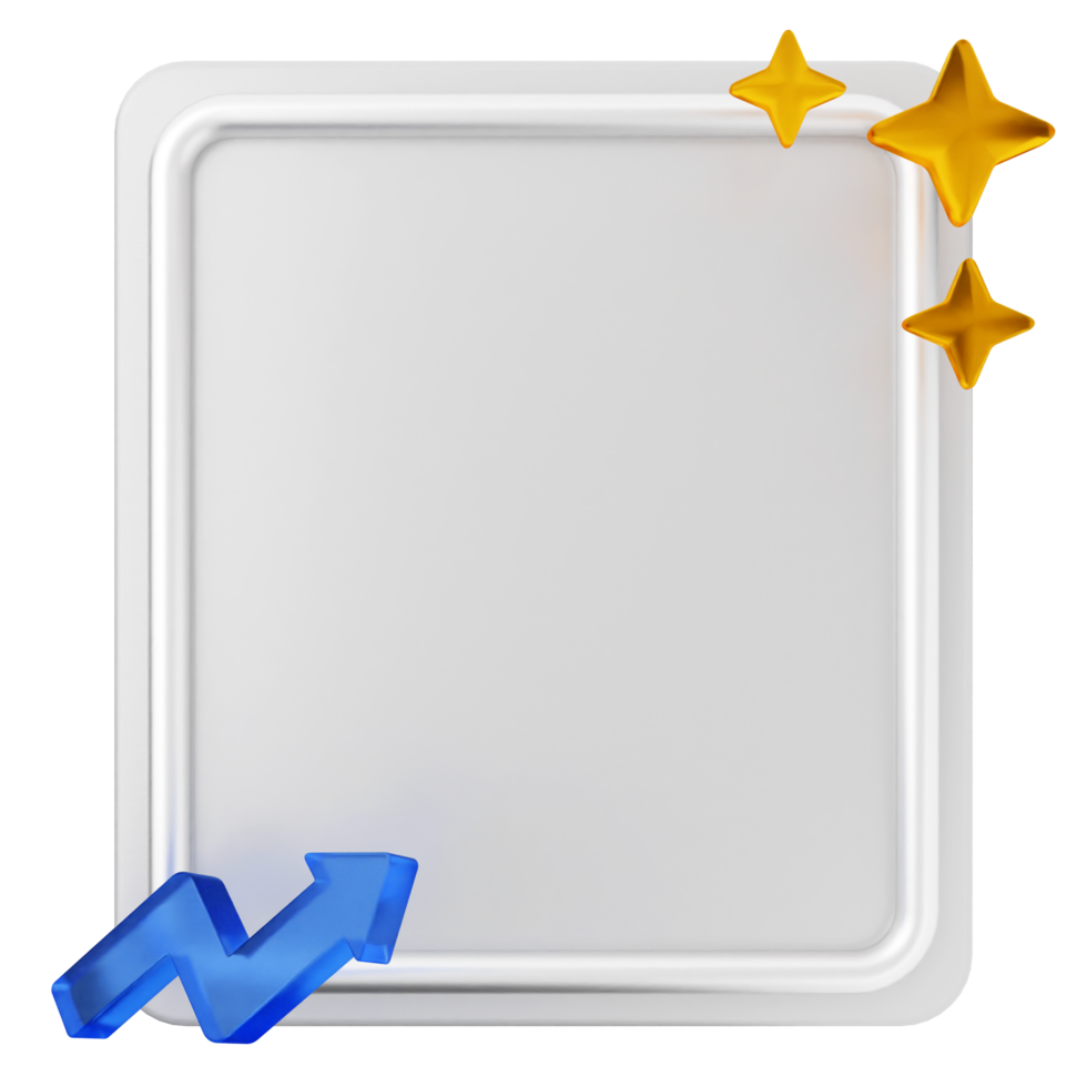A white frame with blue stars and an arrow png