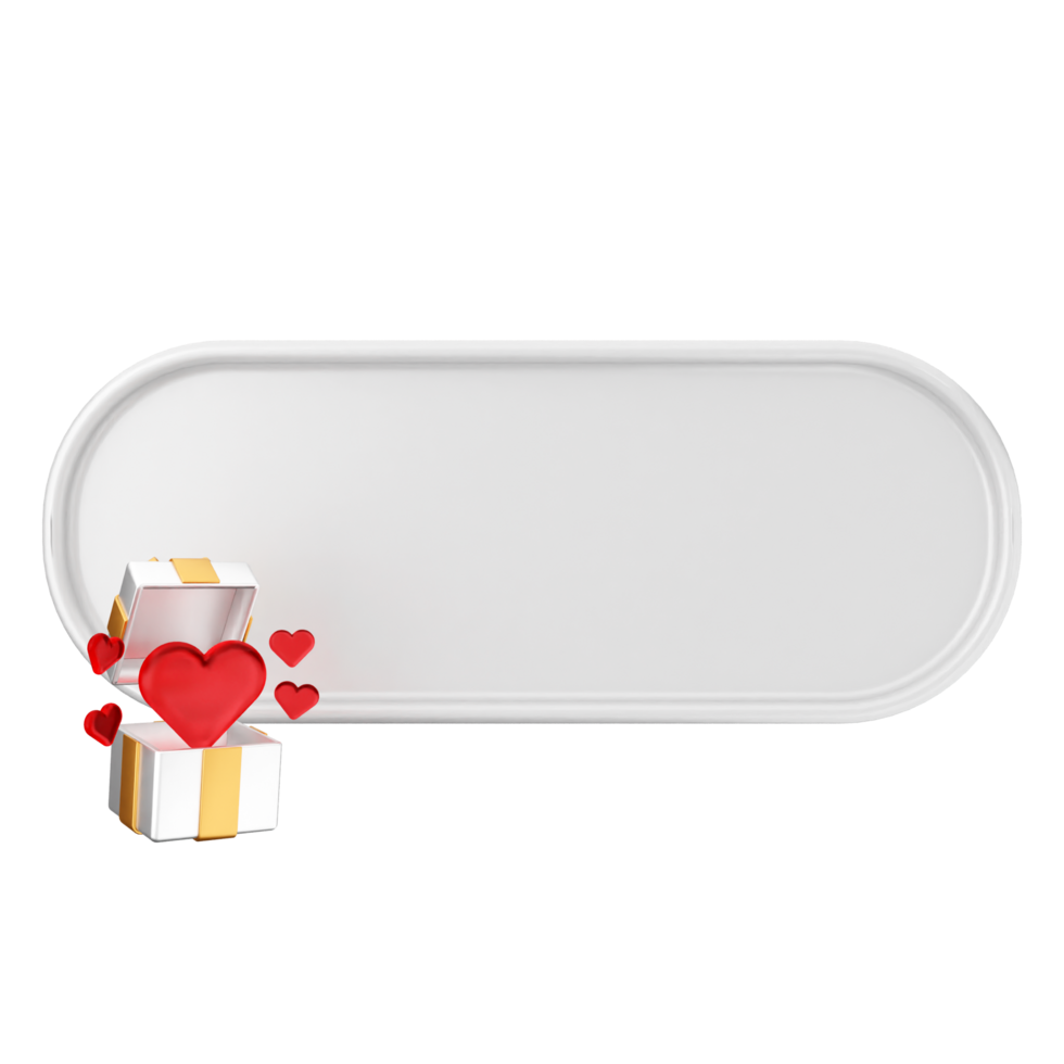 A white blank sign with a red heart and a box png