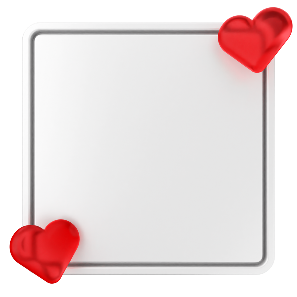 A white square with red hearts on it png