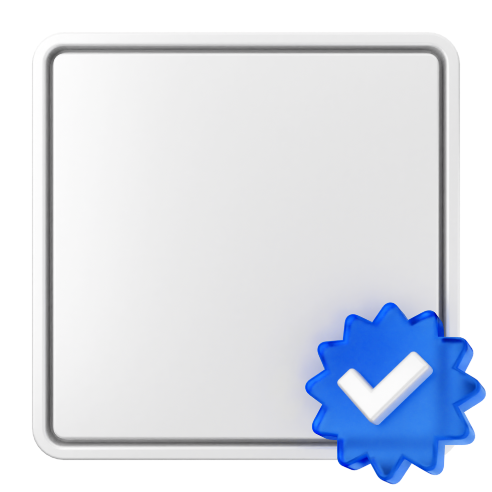 A check mark on a white button png