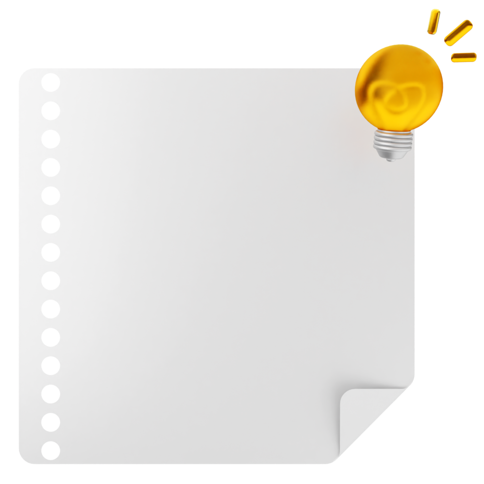 A white sheet with a light bulb on it png
