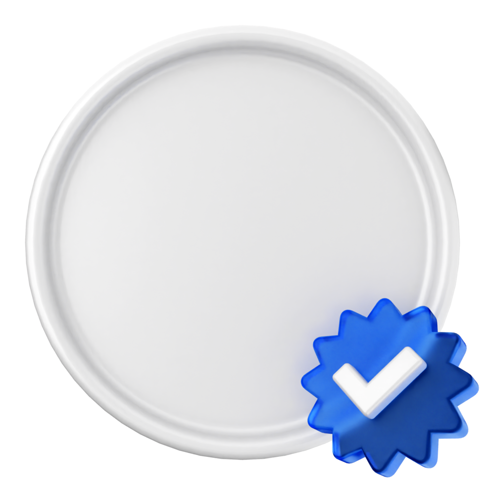 A white plate with a blue check mark on it png