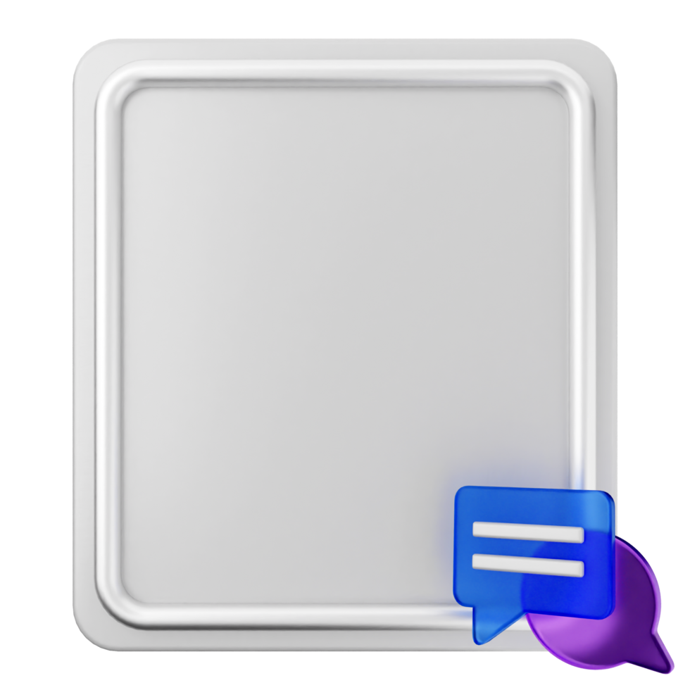 A white square with a speech bubble and a chat bubble png