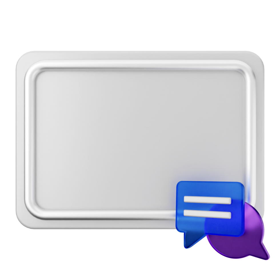 A white board with a speech bubble and a chat bubble png
