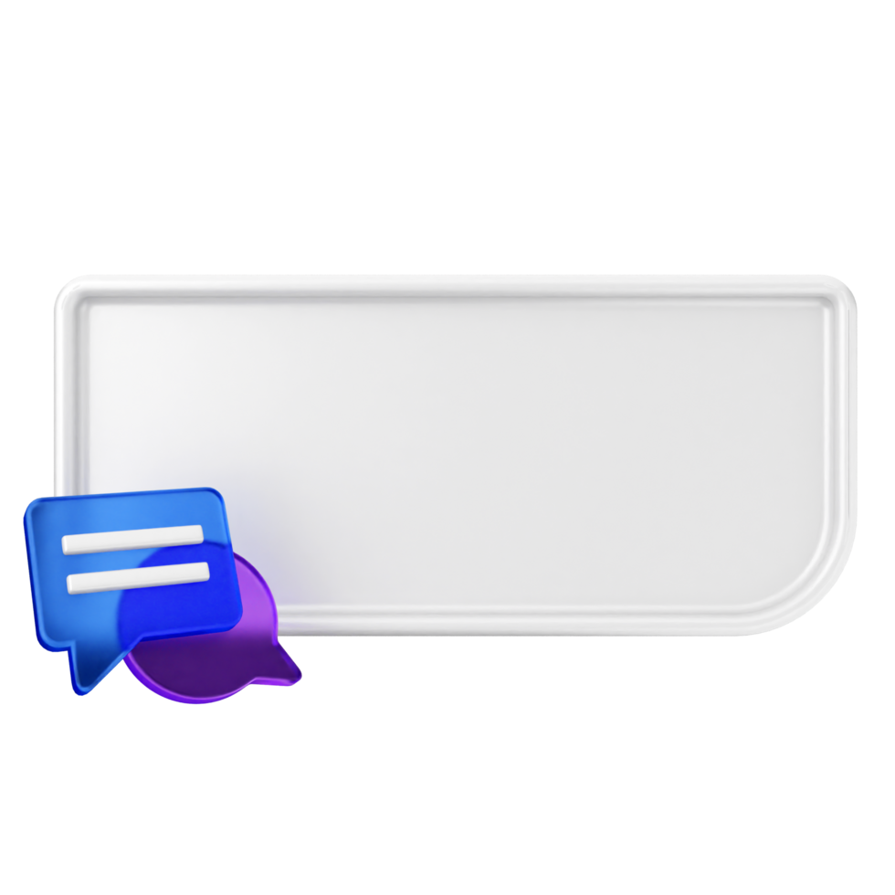 A white sign with a chat bubble and a purple chat bubble png