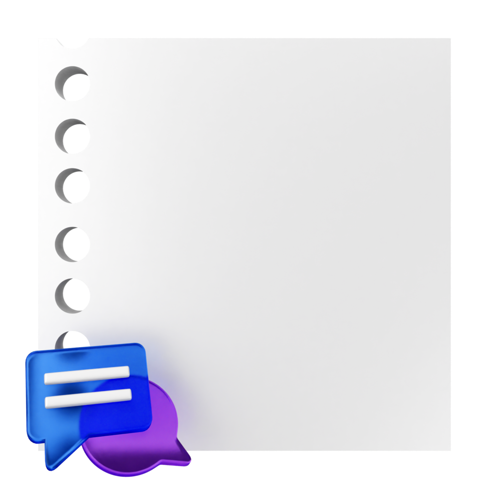 A blank paper with a speech bubble icon png