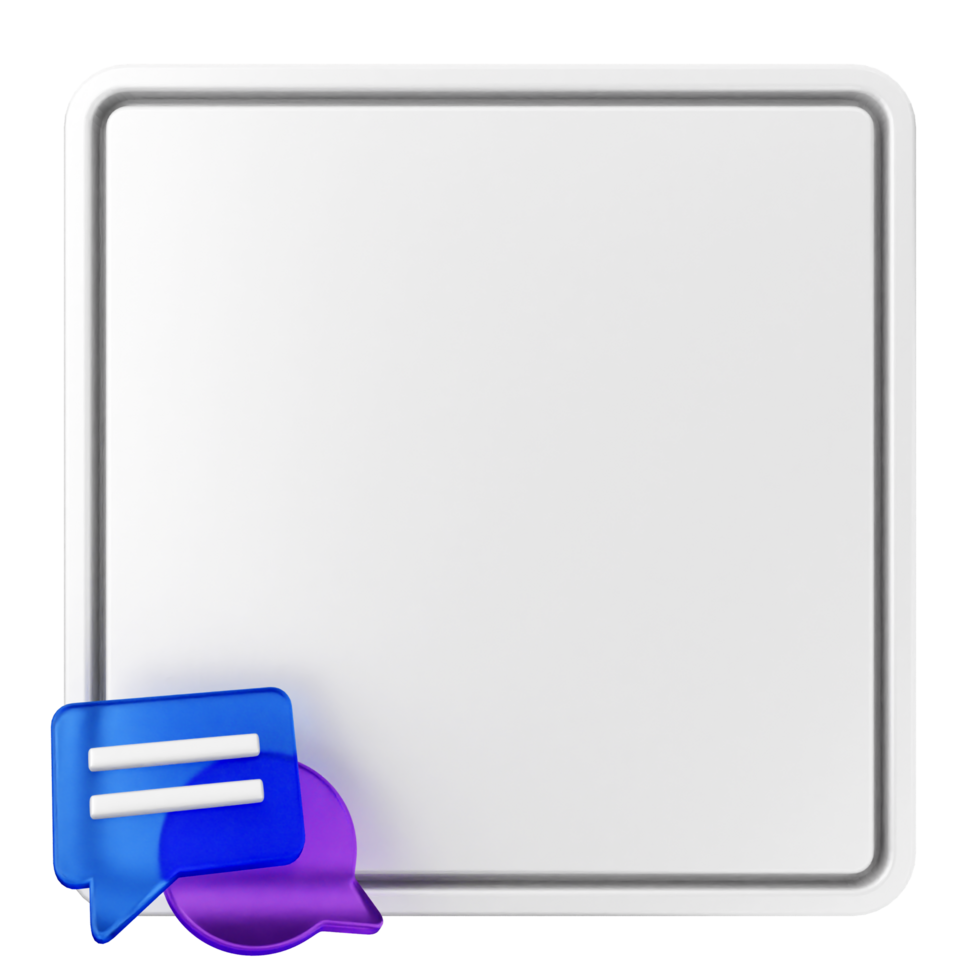 A white square with a purple speech bubble png