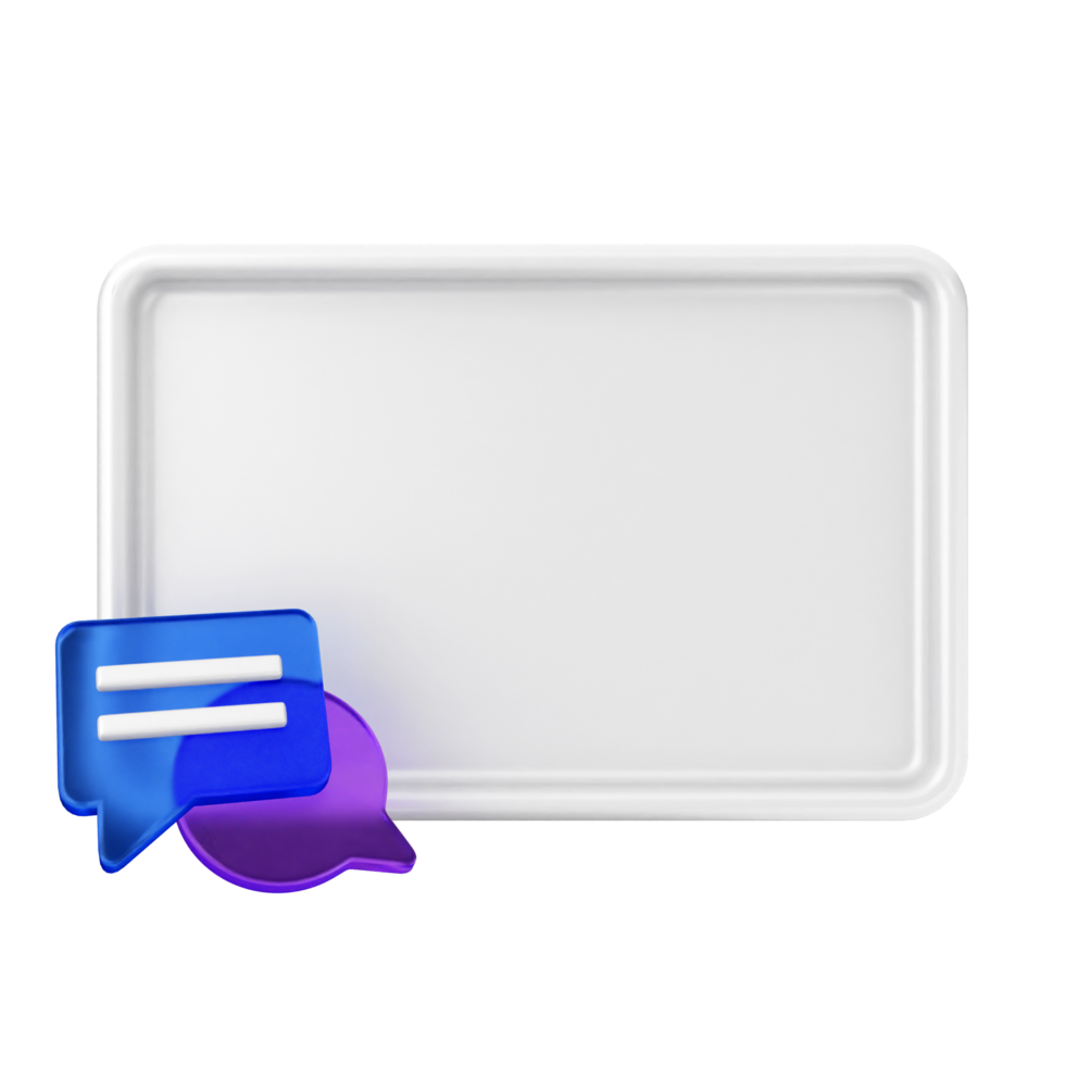 A white board with a chat bubble and a speech bubble png