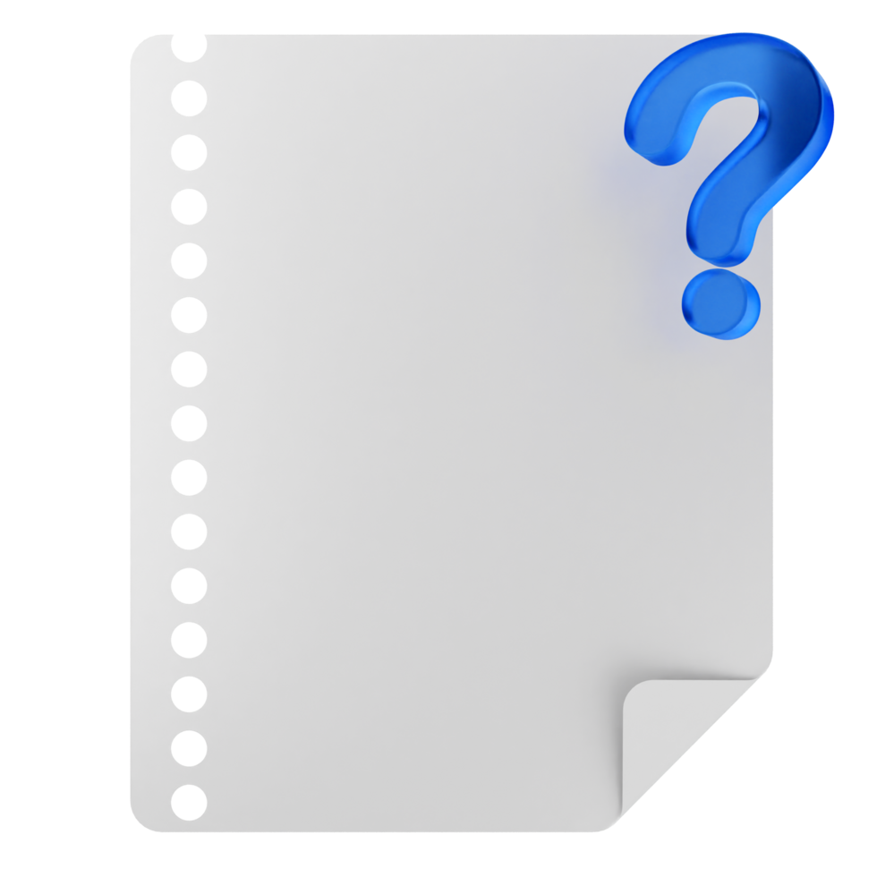 A blank sheet with a question mark on it png