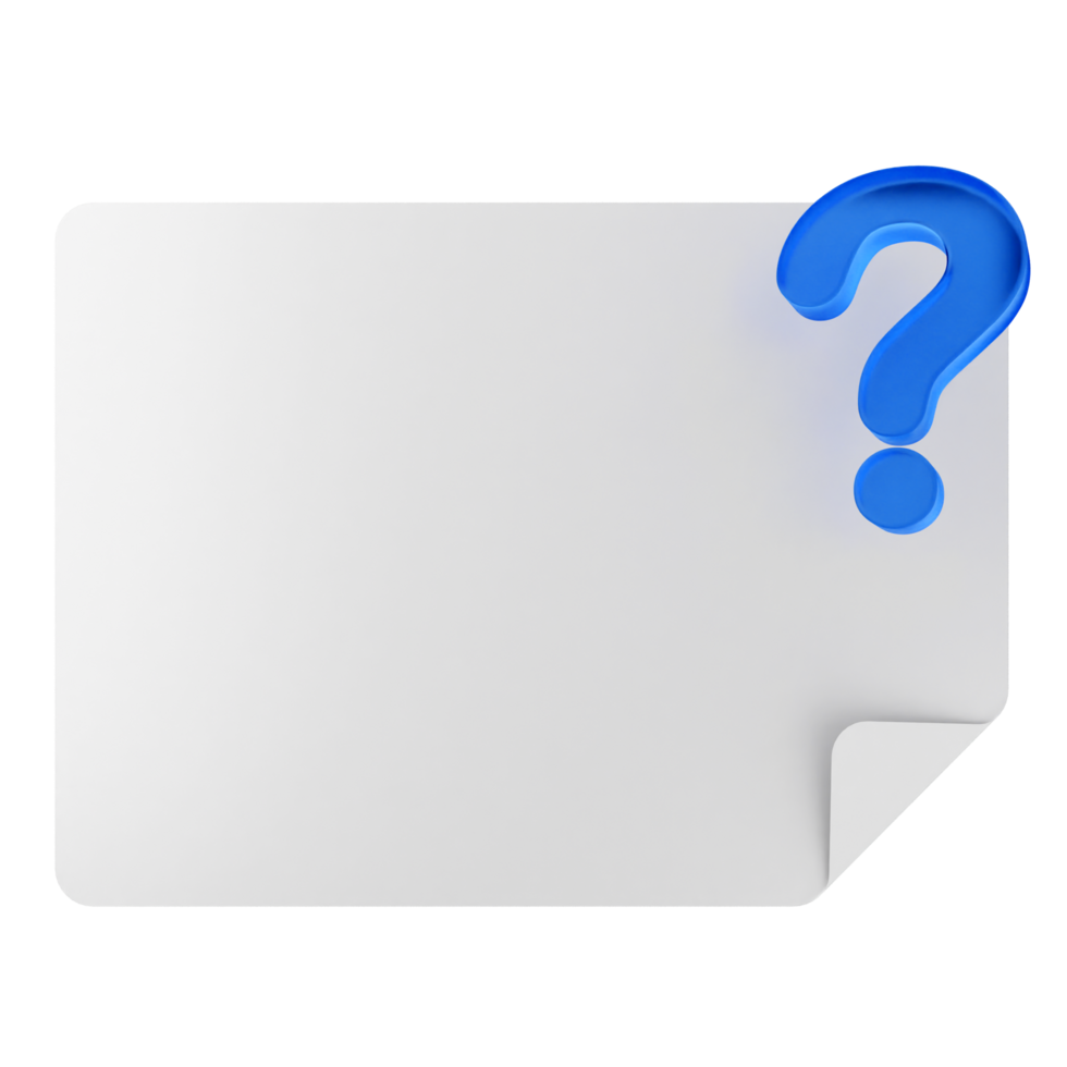 Question mark icon on white paper png