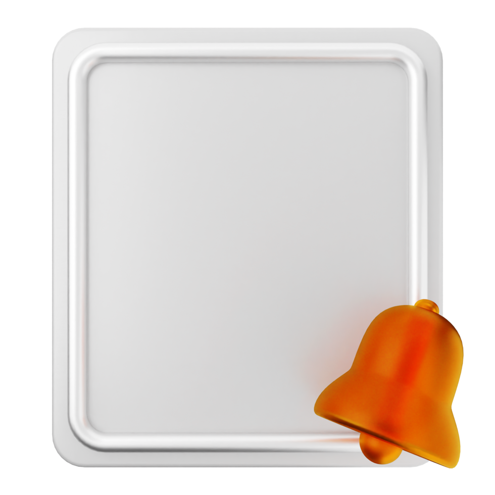 A white square with an orange bell on it png
