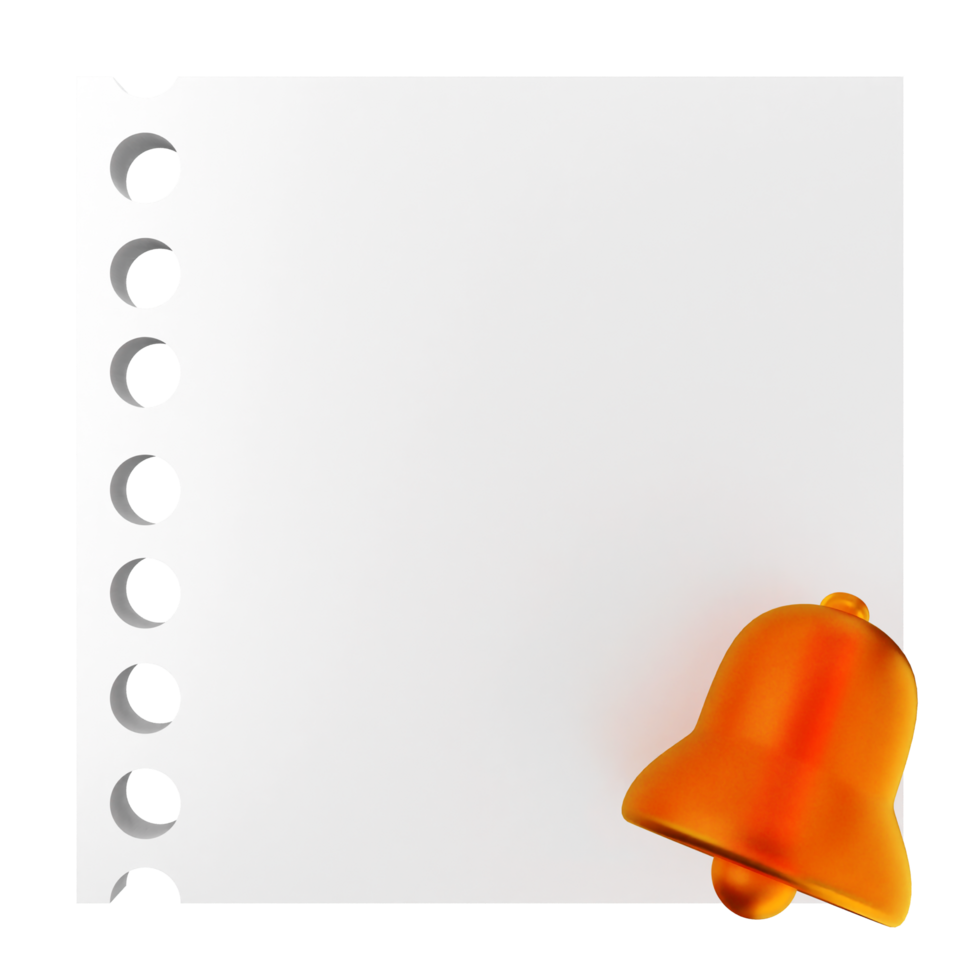 A white sheet with an orange bell on top png