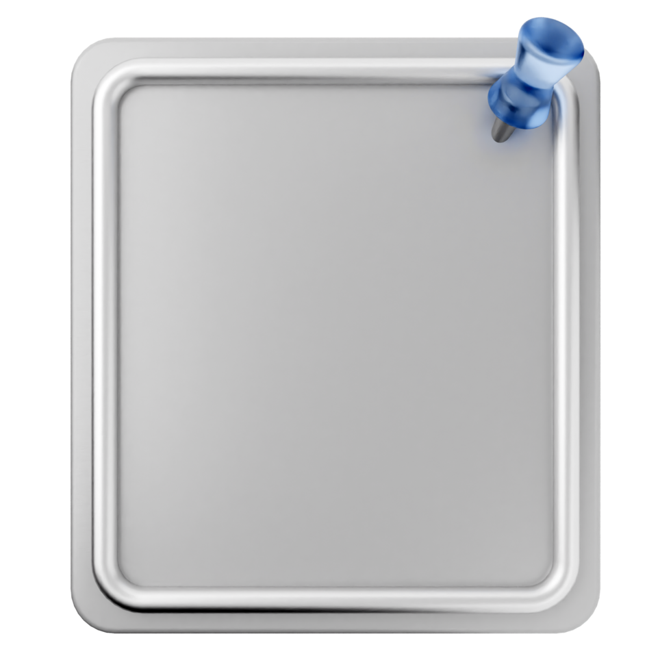 A white square with a blue push pin on it png