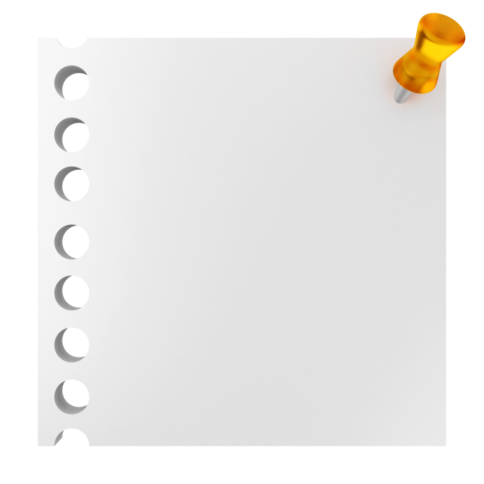 A piece of paper with a push pin on it png