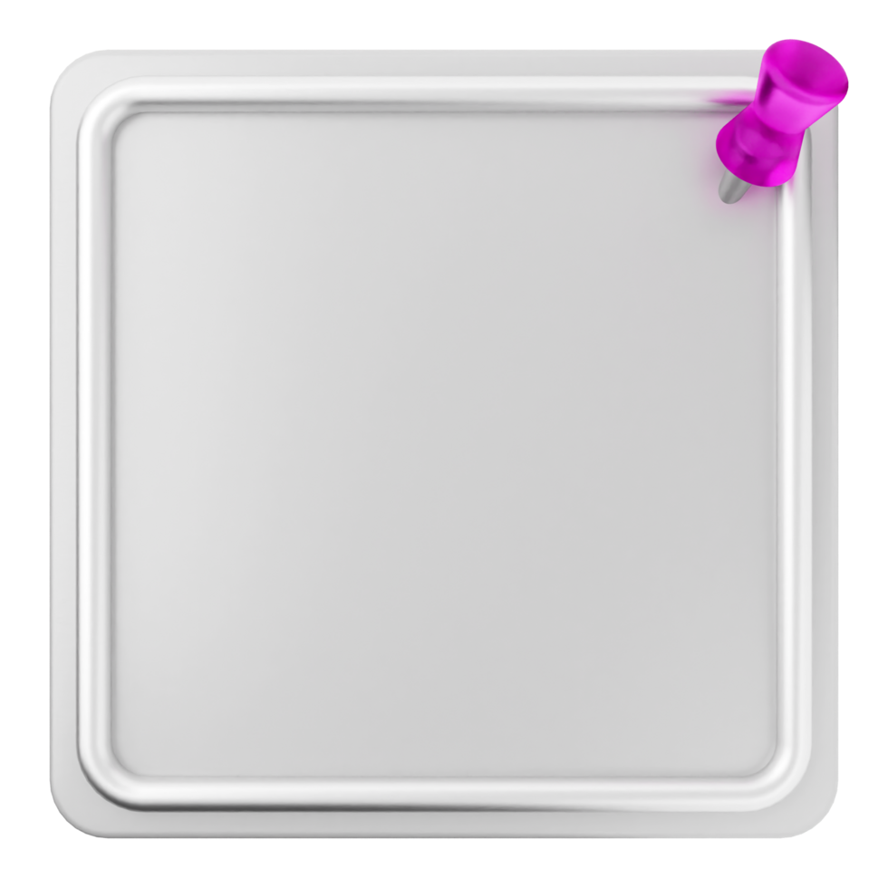 A white square with a purple push pin on it png