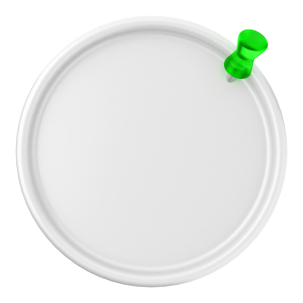 A white plate with a green push button on it png