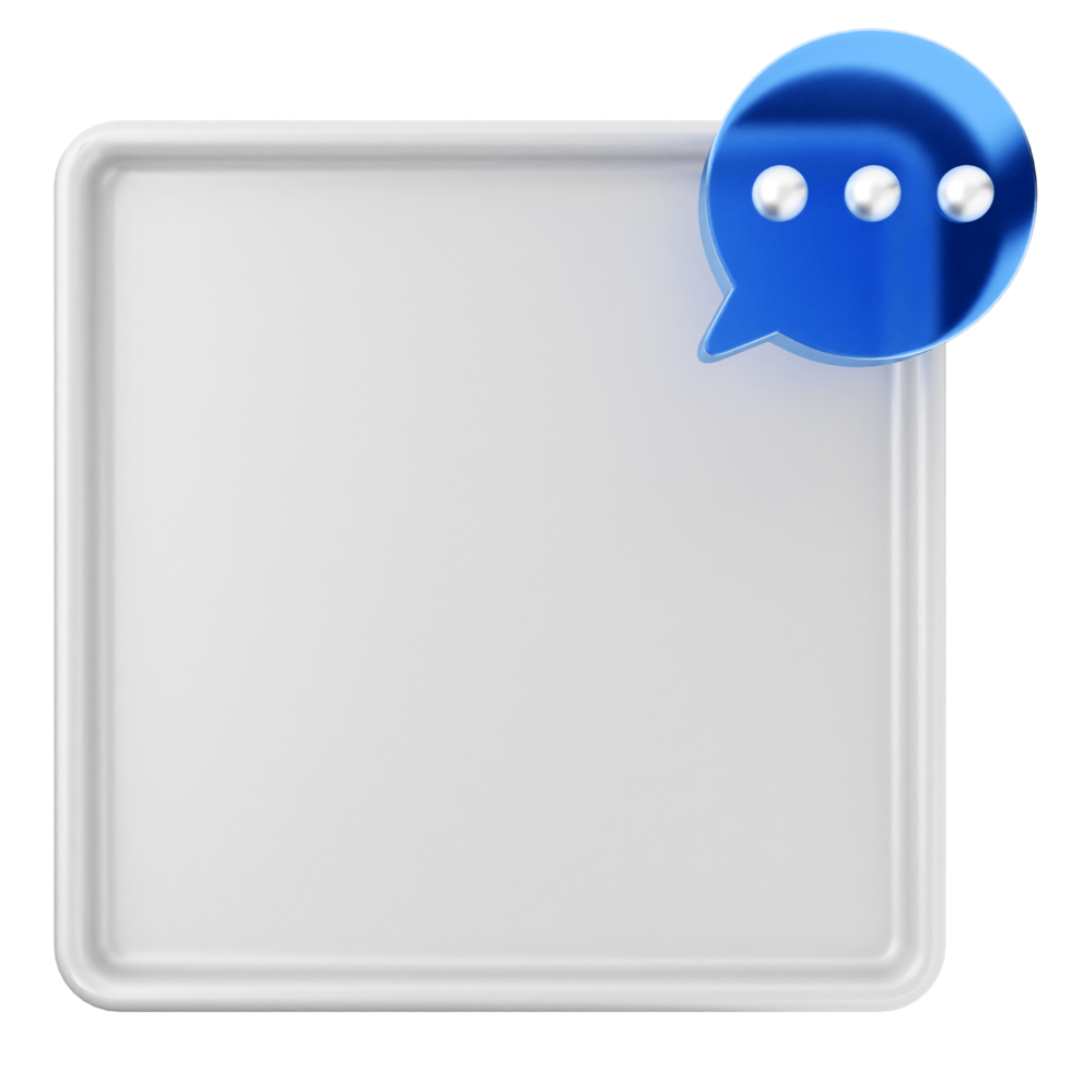 A white square with a speech bubble on it png