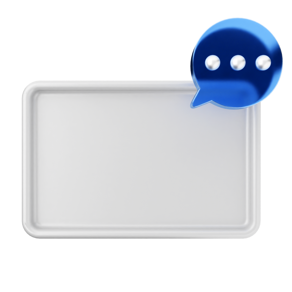 A white tray with a speech bubble and a blue speech bubble png