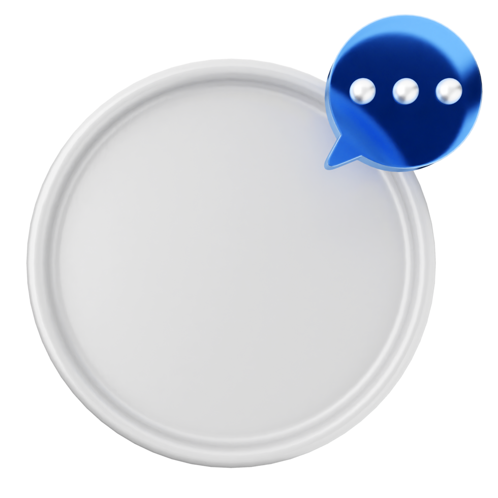A white plate with a speech bubble on it png