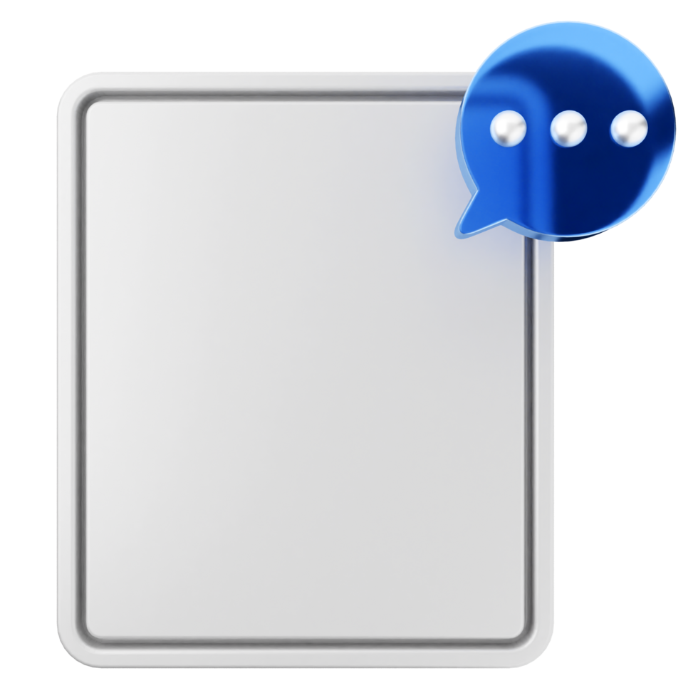 A white square with a speech bubble and a blue speech bubble png