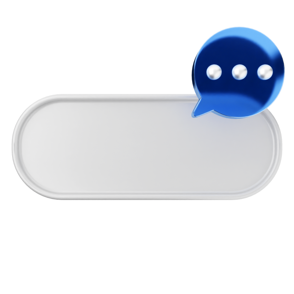 A white speech bubble with three dots on it png