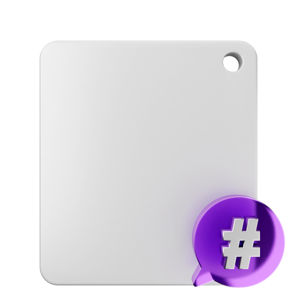 A purple speech bubble with a hashtag symbol on it png