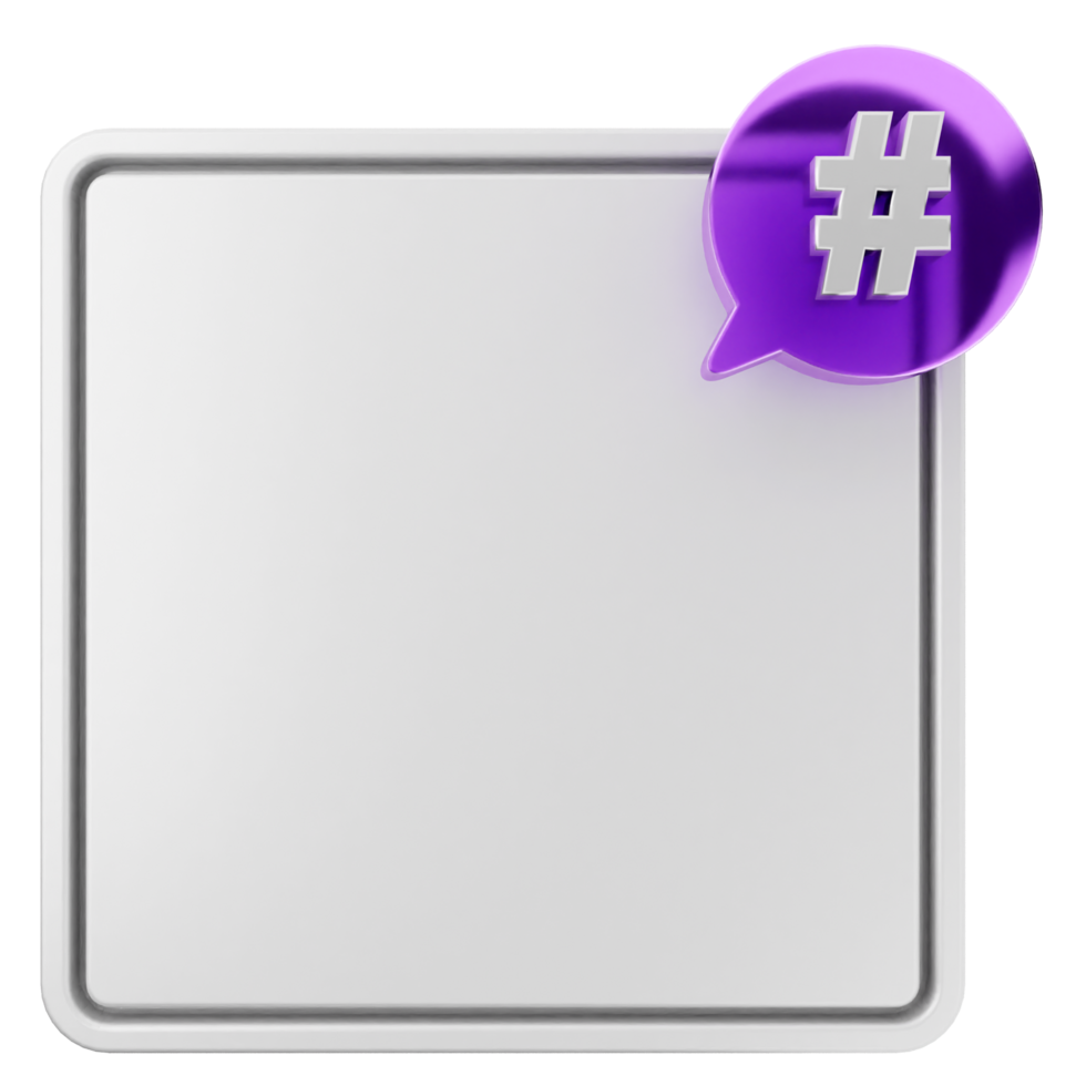 A square button with a purple speech bubble png
