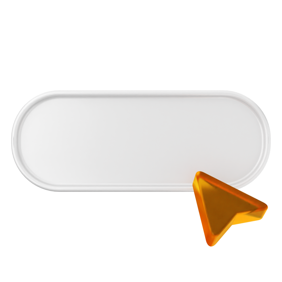 White blank button with orange arrow on black background png