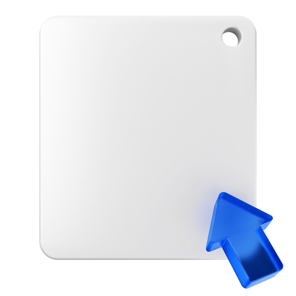 A white square with a blue arrow pointing to it png