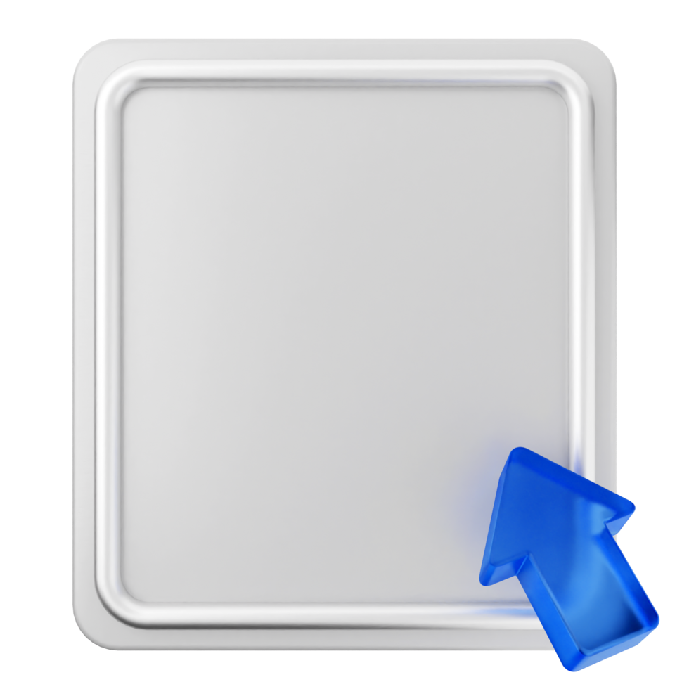 A square white button with a blue arrow png