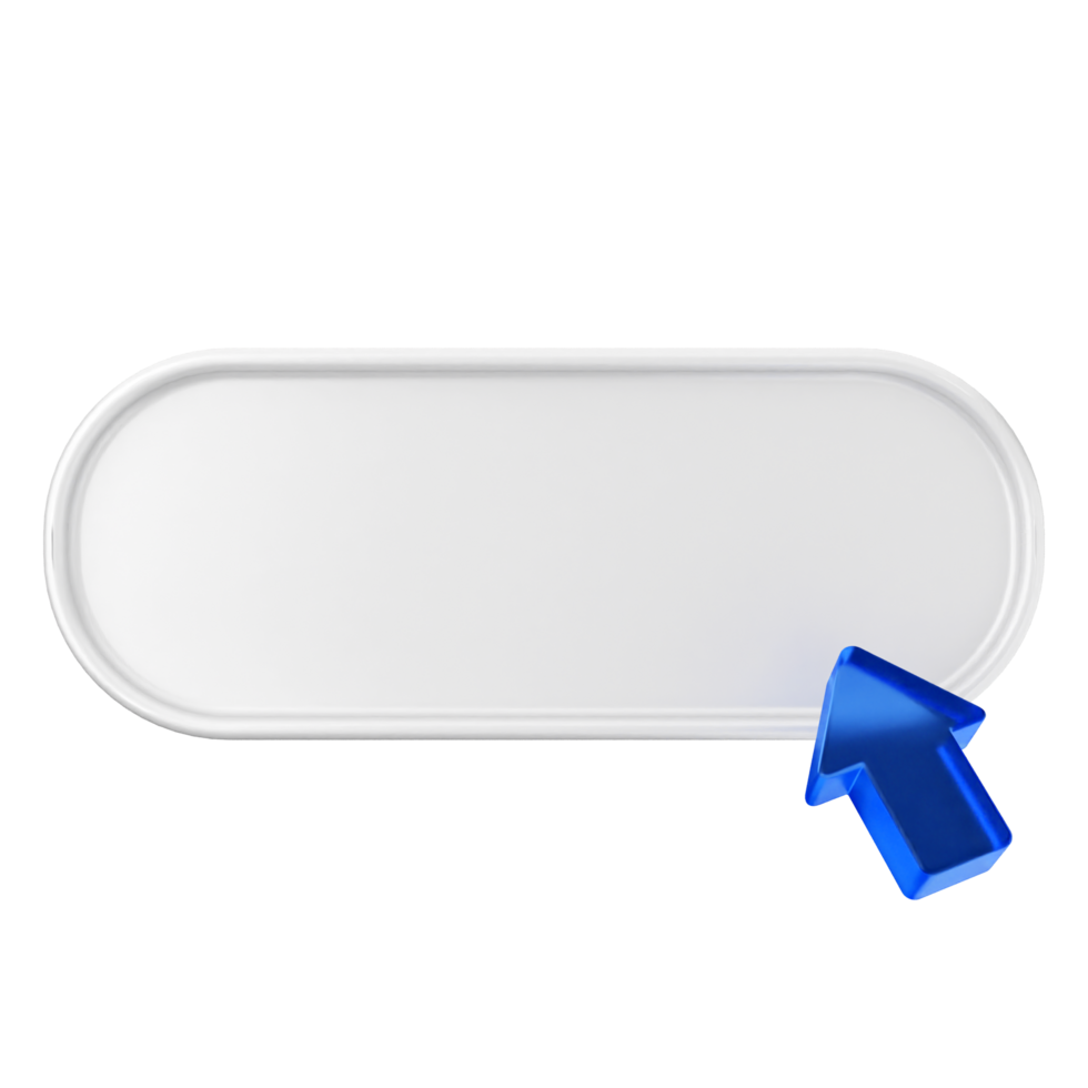 White blank button with blue arrow on black background png