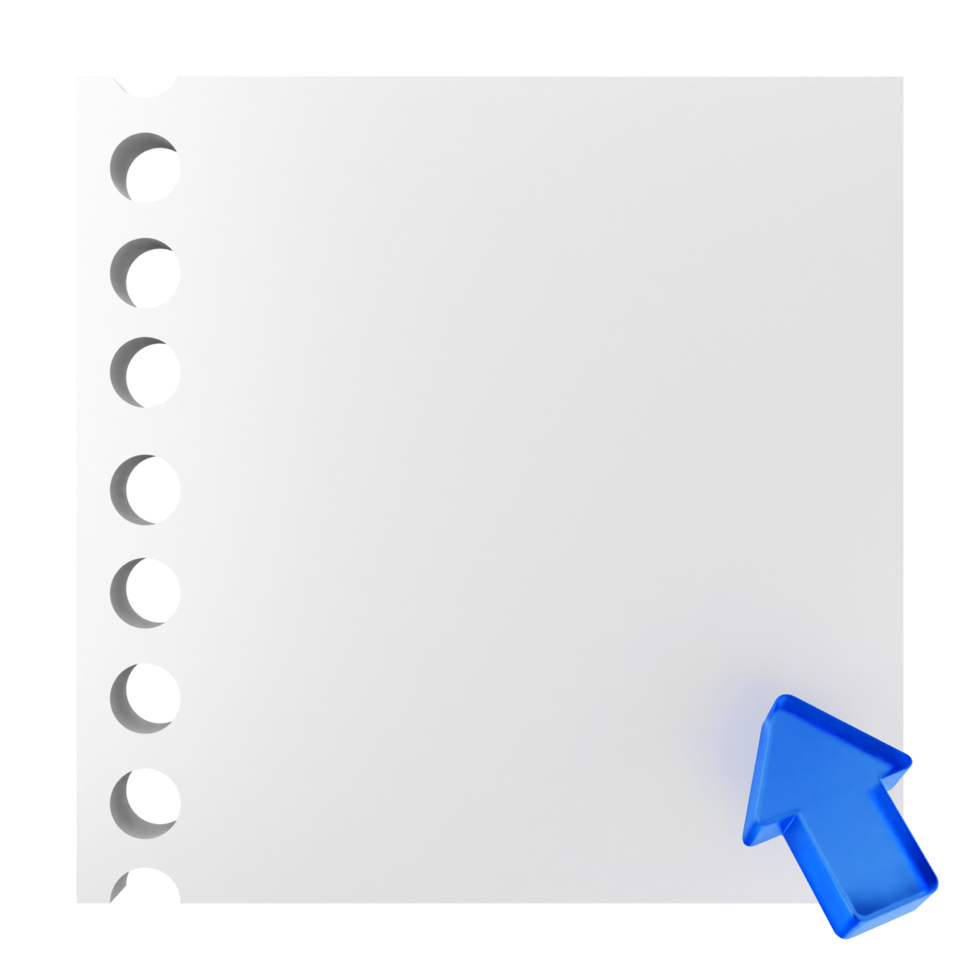 A blank sheet of paper with an arrow pointing to it png