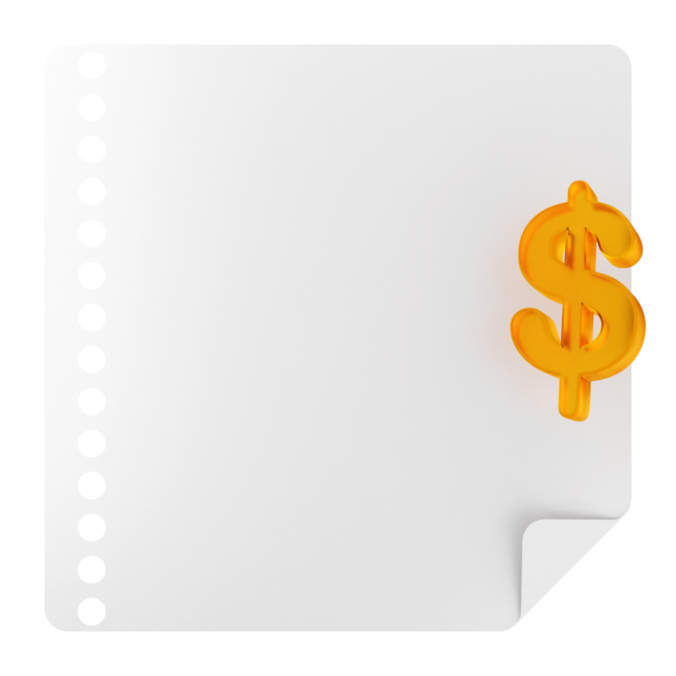 A dollar sign on a blank paper png