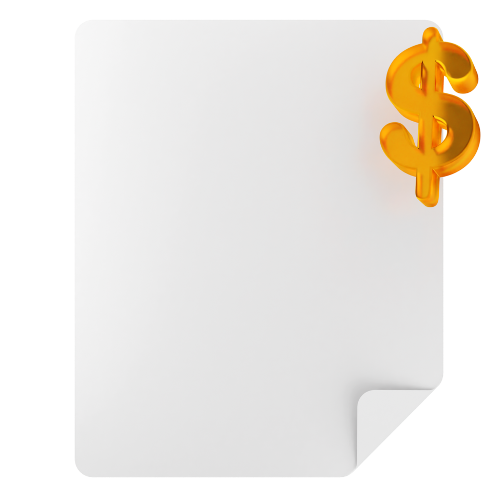 A white sheet with a dollar sign on it png