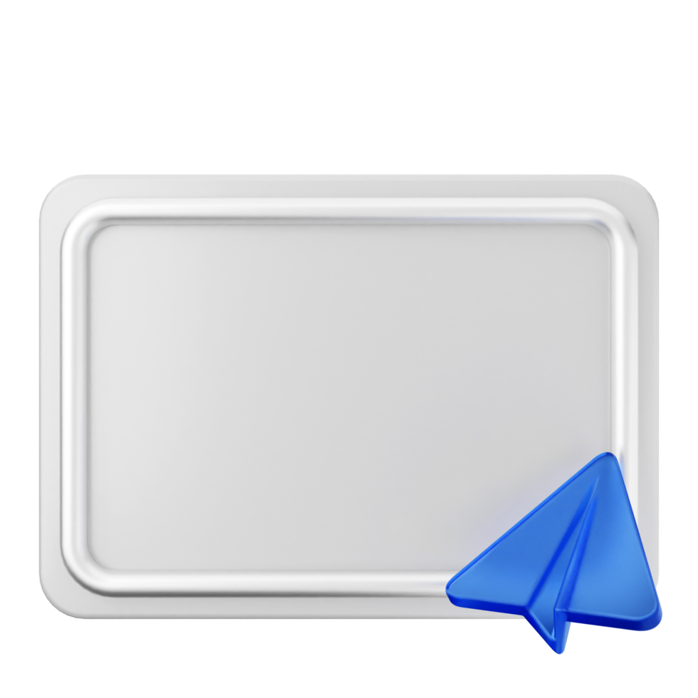 A white board with a blue paper airplane png