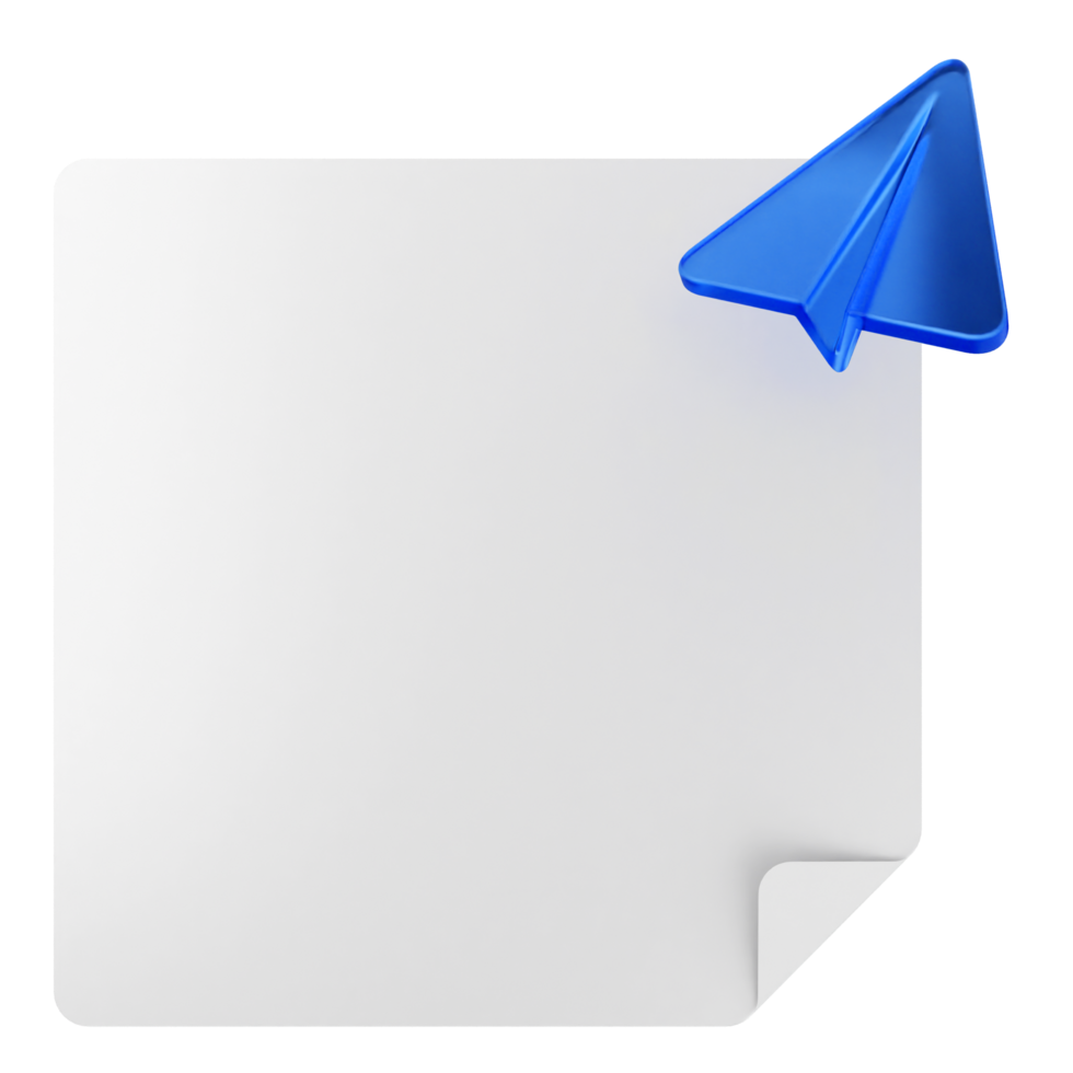 A white paper with a blue arrow pointing to it png