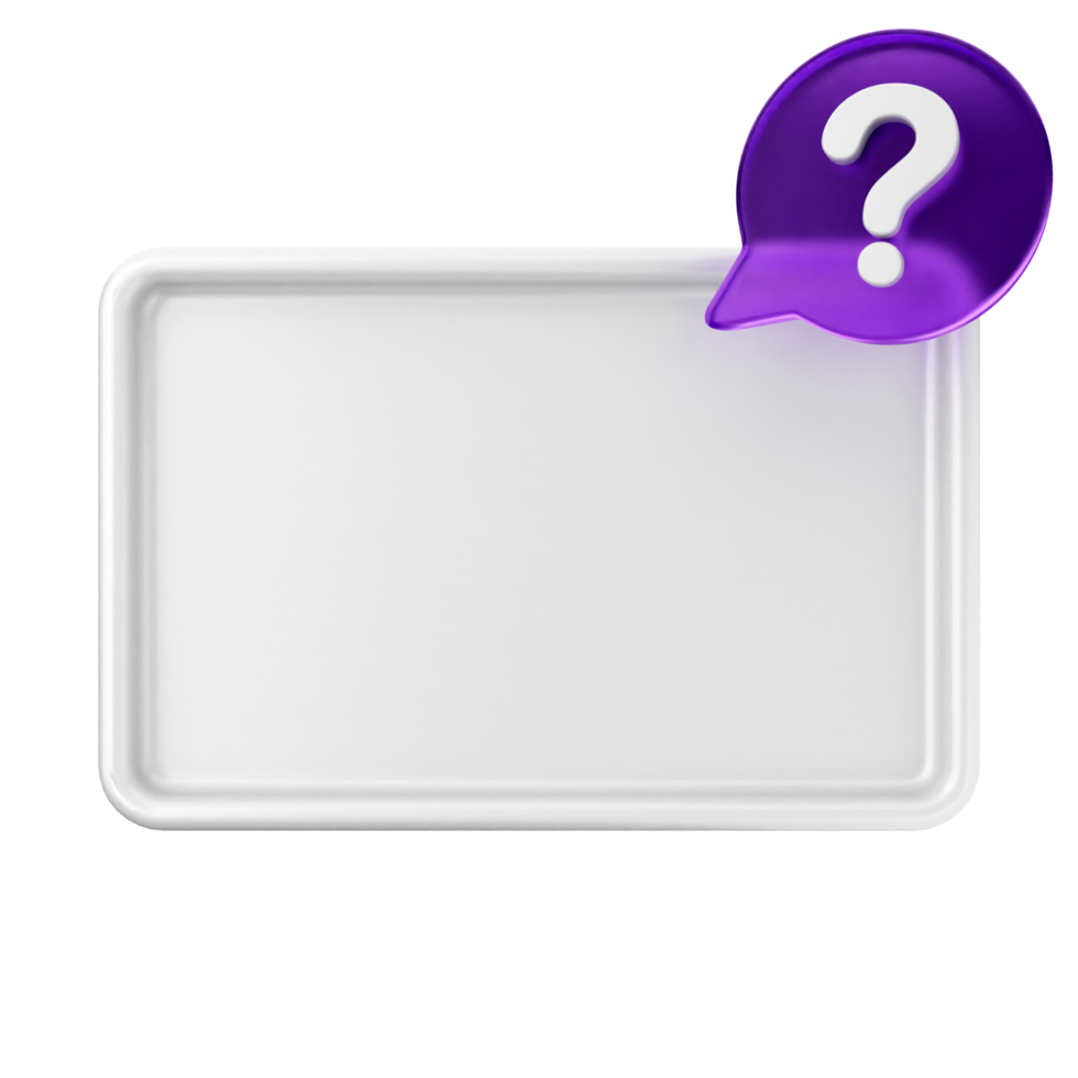 A white tray with a question mark on it png
