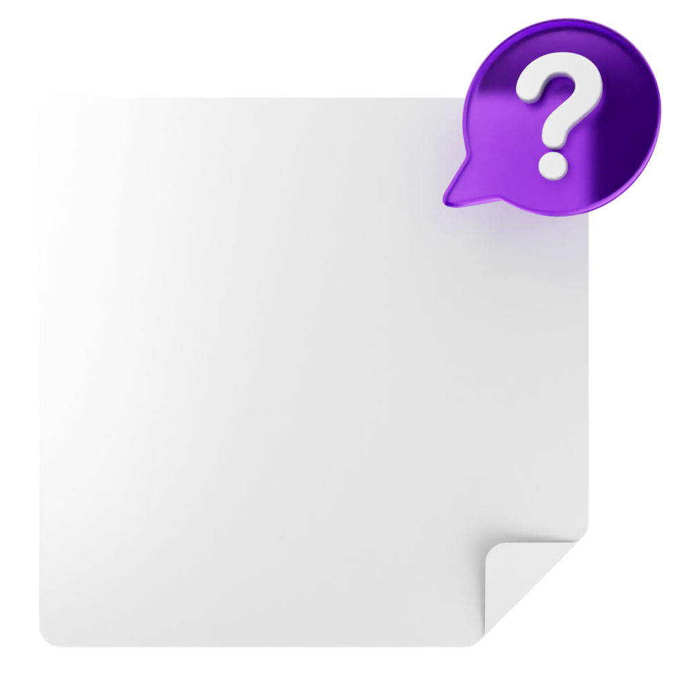 A blank paper with a question mark icon png