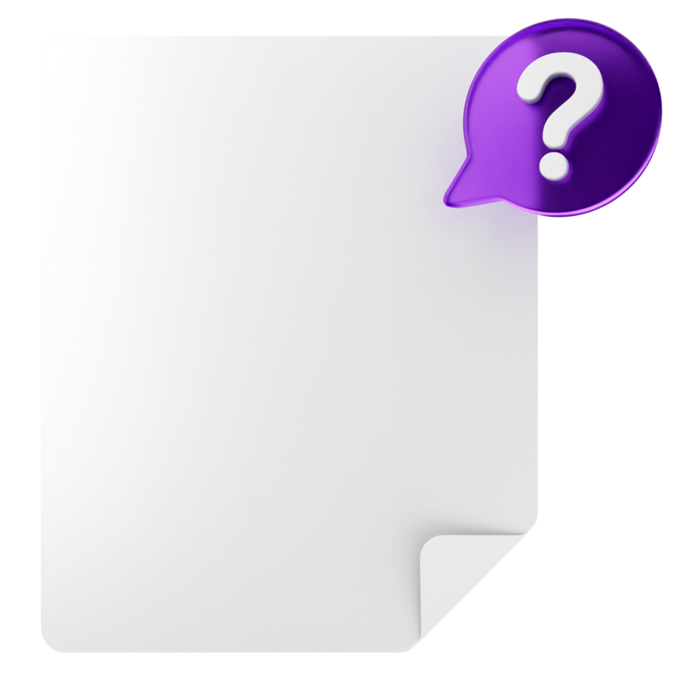 A blank sheet of paper with a question mark png