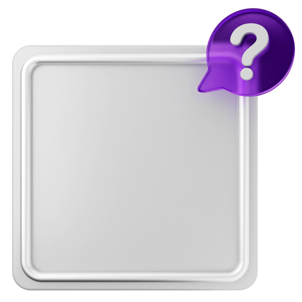 A square white button with a question mark png