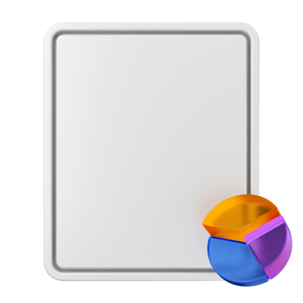 A white board with a colorful pie chart png