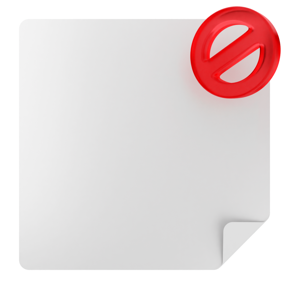 A white paper with a red circle on it png